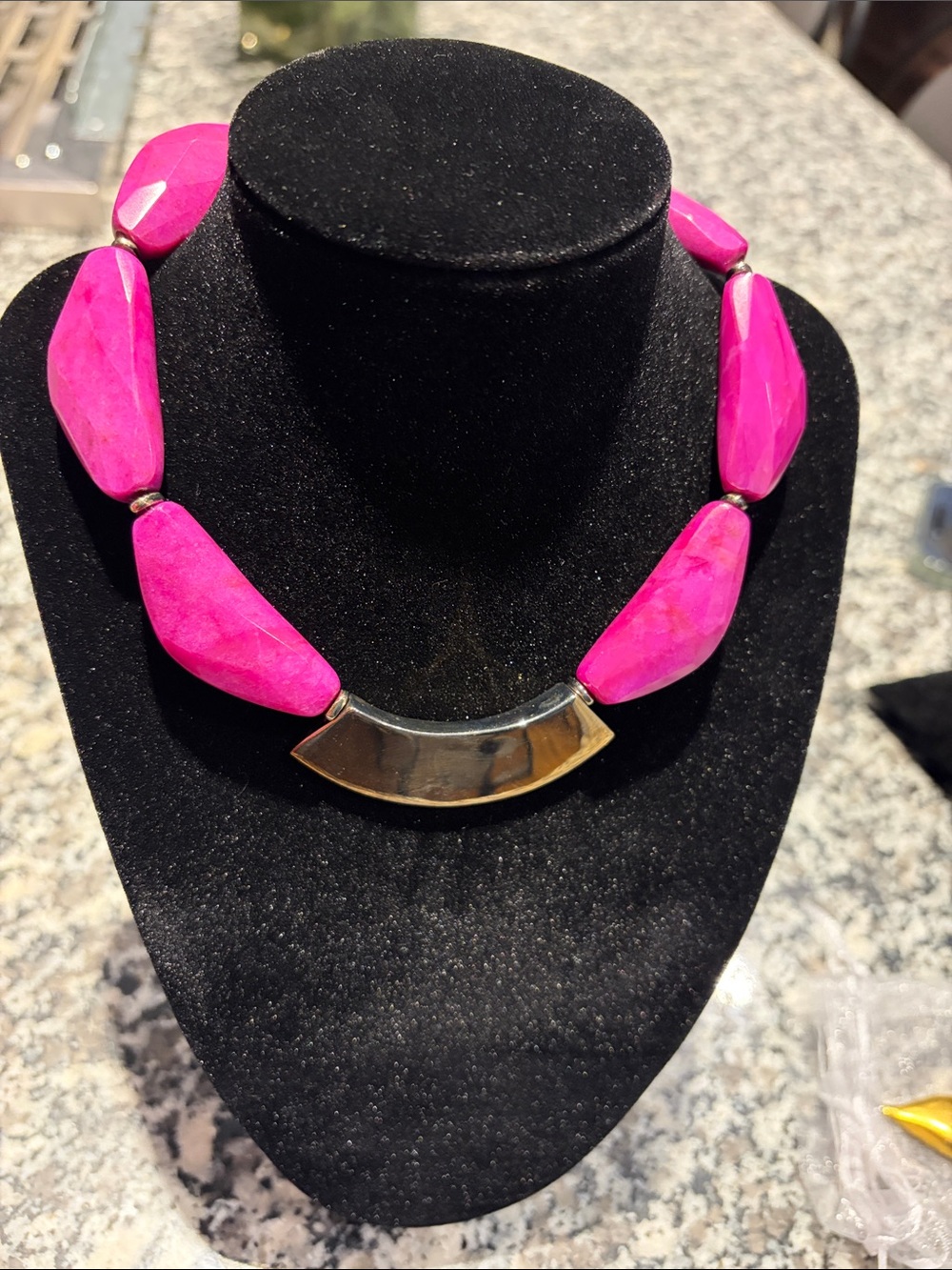 RLM Bold Hot Pink Statement Necklace - Sterling silver